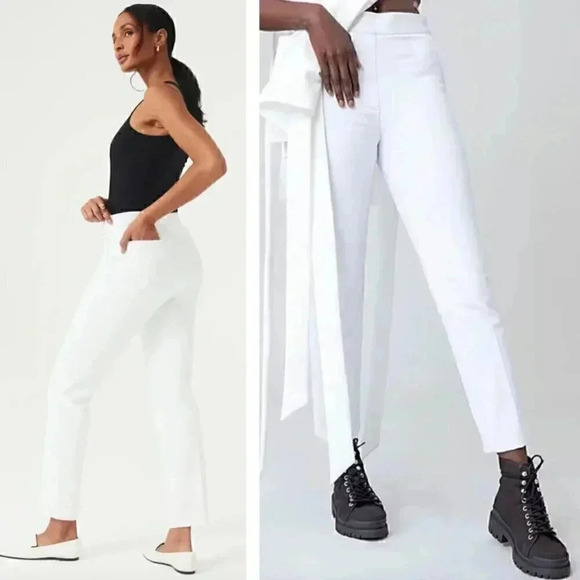 NEW SPANX On-the-Go Ankle Slim Straight Pant Ultimate Opacity Technology White - Picture 1 of 9